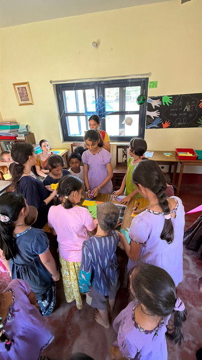 Girls in classroom during Subject Fair